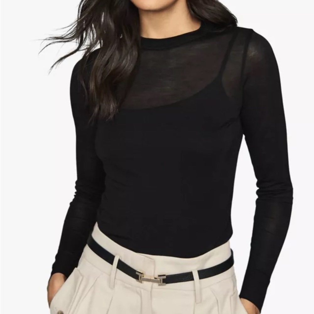 Reiss Aurellie Semi-Sheer Slip Fit Top EUC